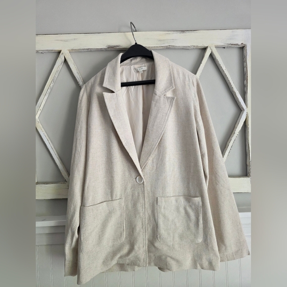Z Supply Women's Chateau Linen Blazer Size Medium - Picture 5 of 13